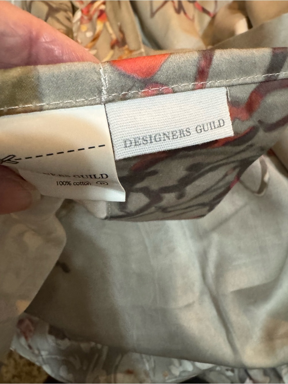 Neiman Marcus Designers Guild Floral Watercolor shower curtain in Gray and Multi - Picture 2 of 9